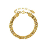 18K Plated Stainless Steel Bracelet High Quality Metal Texture Women