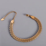 18K Plated Stainless Steel Bracelet High Quality Metal Texture Women