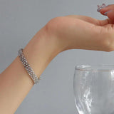 18K Plated Stainless Steel Bracelet High Quality Metal Texture Women