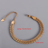 18K Plated Stainless Steel Bracelet High Quality Metal Texture Women