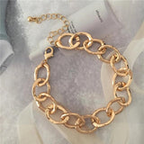 Hammered Effect Circle Linked Bracelet Women Casual Jewelry