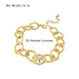 Hammered Effect Circle Linked Bracelet Women Casual Jewelry