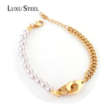 Stainless Steel Pearl Extender Bracelets for Women
