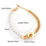 Stainless Steel Pearl Extender Bracelets for Women