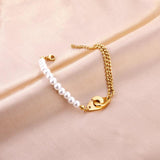 Stainless Steel Pearl Extender Bracelets for Women