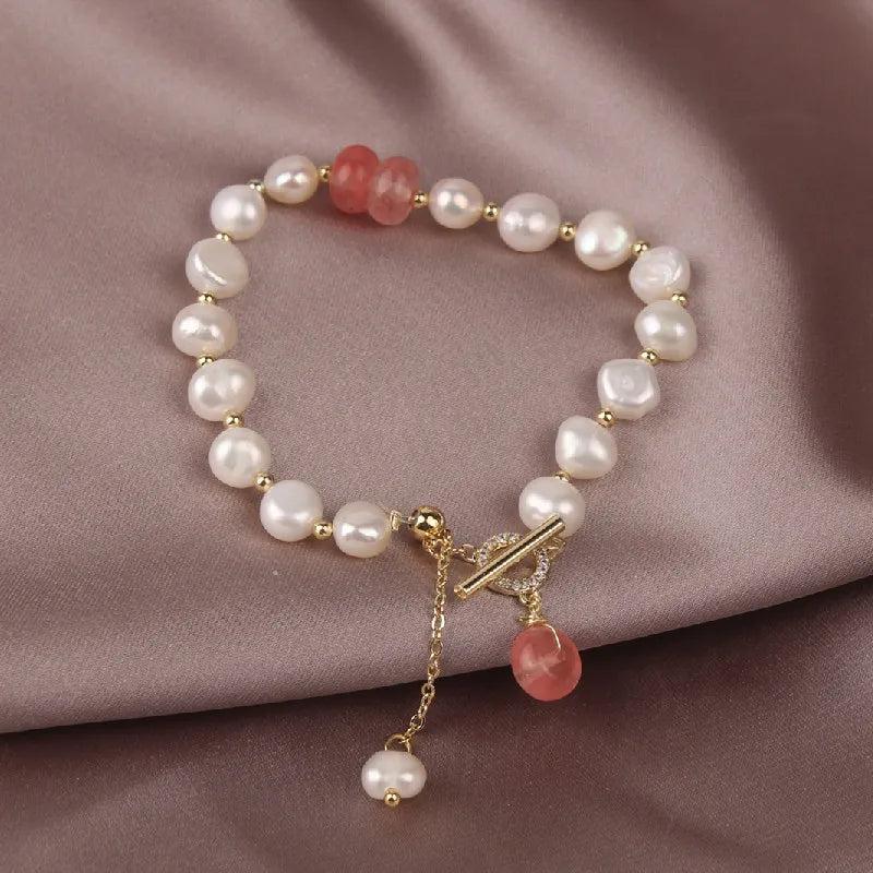 Freshwater Pearl Bracelet Adjustable Stone Bracelet for Women