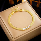 316L Stainless Steel Zircon Snake Chain Bracelet For Women Girl Bangles