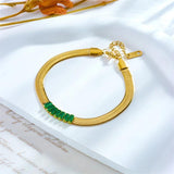 316L Stainless Steel Zircon Snake Chain Bracelet For Women Girl Bangles