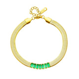 316L Stainless Steel Zircon Snake Chain Bracelet For Women Girl Bangles