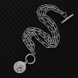 Stainless Steel Paper Clip Chain Coin Charm Bracelet For Women