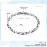 2 Line CZ Tennis Chain Bracelet Couple Jewelry Gift