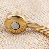 Titanium Steel Cable Mesh Open Bangle with Clear Crystal Bracelet for Women