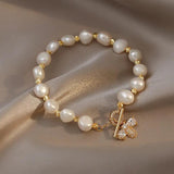 Elegant Pearl Zircon Bees Bracelet for Women Wedding Gift
