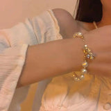 Elegant Pearl Zircon Bees Bracelet for Women Wedding Gift