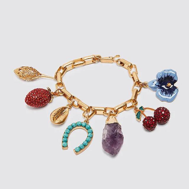 Bohemian Stone Fruits Charm Bracelets for Women