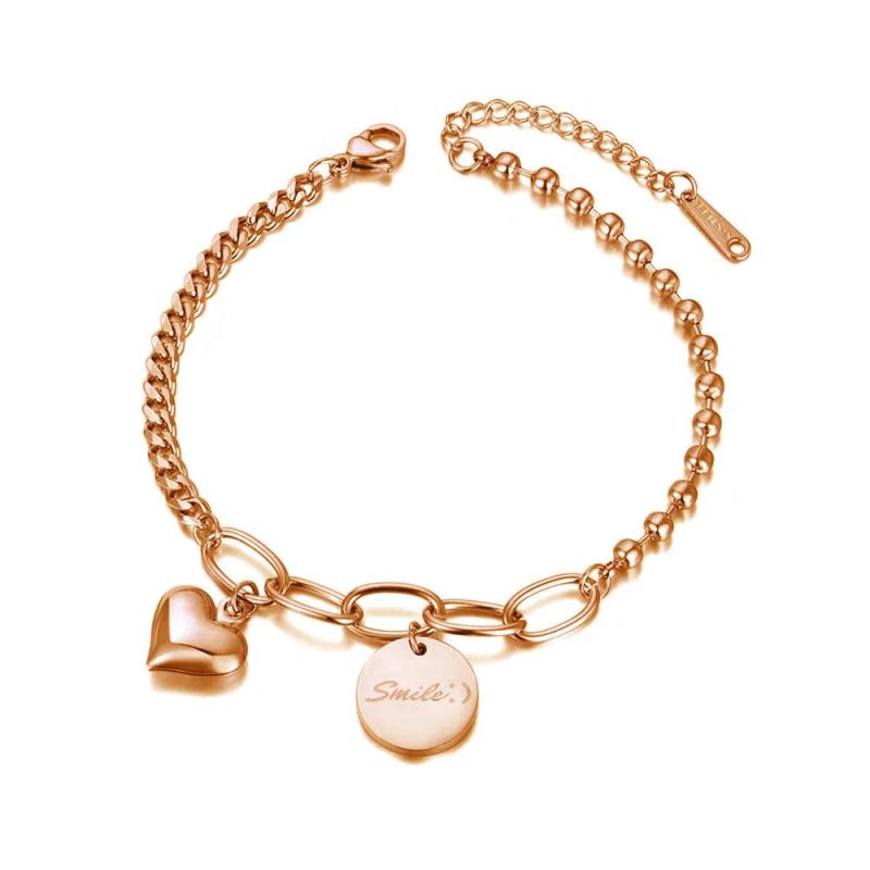 Heart Charm Bracelet Women Bohemia Rose Chain ZB20086