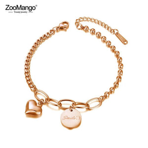 Heart Charm Bracelet Women Bohemia Rose Chain ZB20086