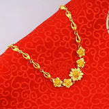 Copper 24K Plating Women Bracelet Peach Blossom Jewelry