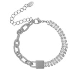 Square Zircon Crystal Chain Bracelet for Women