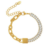 Square Zircon Crystal Chain Bracelet for Women