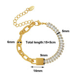 Square Zircon Crystal Chain Bracelet for Women