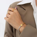 Square Zircon Crystal Chain Bracelet for Women