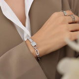 Square Zircon Crystal Chain Bracelet for Women