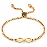 B342 Stainless Steel Infinity Endless Love Symbol Charm Bracelet