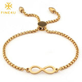 B342 Stainless Steel Infinity Endless Love Symbol Charm Bracelet