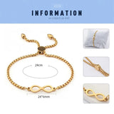 B342 Stainless Steel Infinity Endless Love Symbol Charm Bracelet