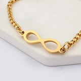 B342 Stainless Steel Infinity Endless Love Symbol Charm Bracelet