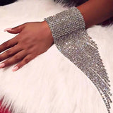 Long Tassel Rhinestone Bracelet Hand Jewelry for Women Wedding