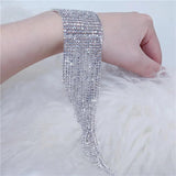 Long Tassel Rhinestone Bracelet Hand Jewelry for Women Wedding