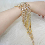 Long Tassel Rhinestone Bracelet Hand Jewelry for Women Wedding