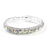 Arrival Silver Bracelet Clear Red Glass Bangle Wedding Jewelry
