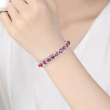 Arrival Silver Bracelet Clear Red Glass Bangle Wedding Jewelry