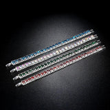 Arrival Silver Bracelet Clear Red Glass Bangle Wedding Jewelry