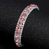 Arrival Silver Bracelet Clear Red Glass Bangle Wedding Jewelry