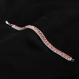 Arrival Silver Bracelet Clear Red Glass Bangle Wedding Jewelry