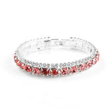 Arrival Silver Bracelet Clear Red Glass Bangle Wedding Jewelry