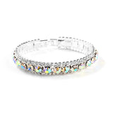 Arrival Silver Bracelet Clear Red Glass Bangle Wedding Jewelry