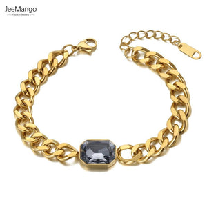 Gray CZ Crystal Charm Bracelet Boho Party Chain JB21069