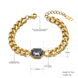 Gray CZ Crystal Charm Bracelet Boho Party Chain JB21069