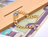 Gray CZ Crystal Charm Bracelet Boho Party Chain JB21069