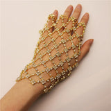 Sparkling Crystal Ring Hand Back Chain Jewelry