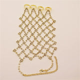 Sparkling Crystal Ring Hand Back Chain Jewelry