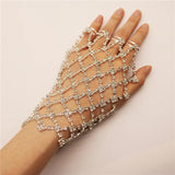 Sparkling Crystal Ring Hand Back Chain Jewelry