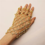 Sparkling Crystal Ring Hand Back Chain Jewelry