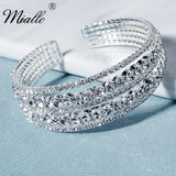 Silver Rhinestone Bangle Crystal Bridal Bracelet Jewelry