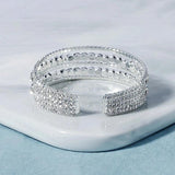 Silver Rhinestone Bangle Crystal Bridal Bracelet Jewelry